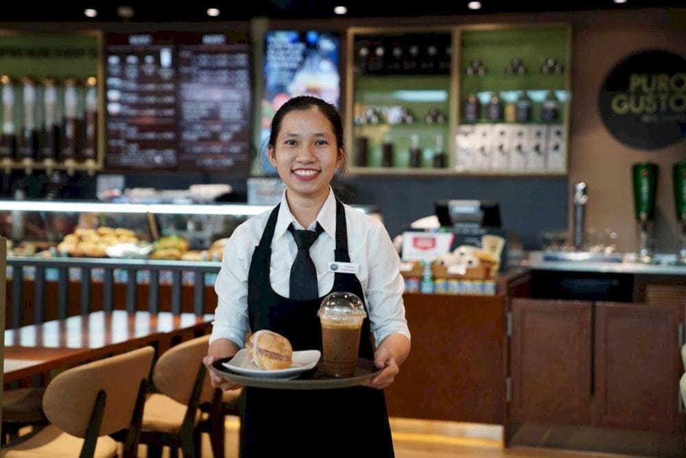 The restaurant's menu offers a wide variety of dishes and beverages